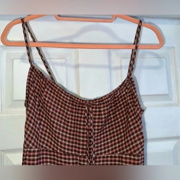 Pull & Bear Spaghetti Strap Dress, Brown & Pink - Picture 4 of 6